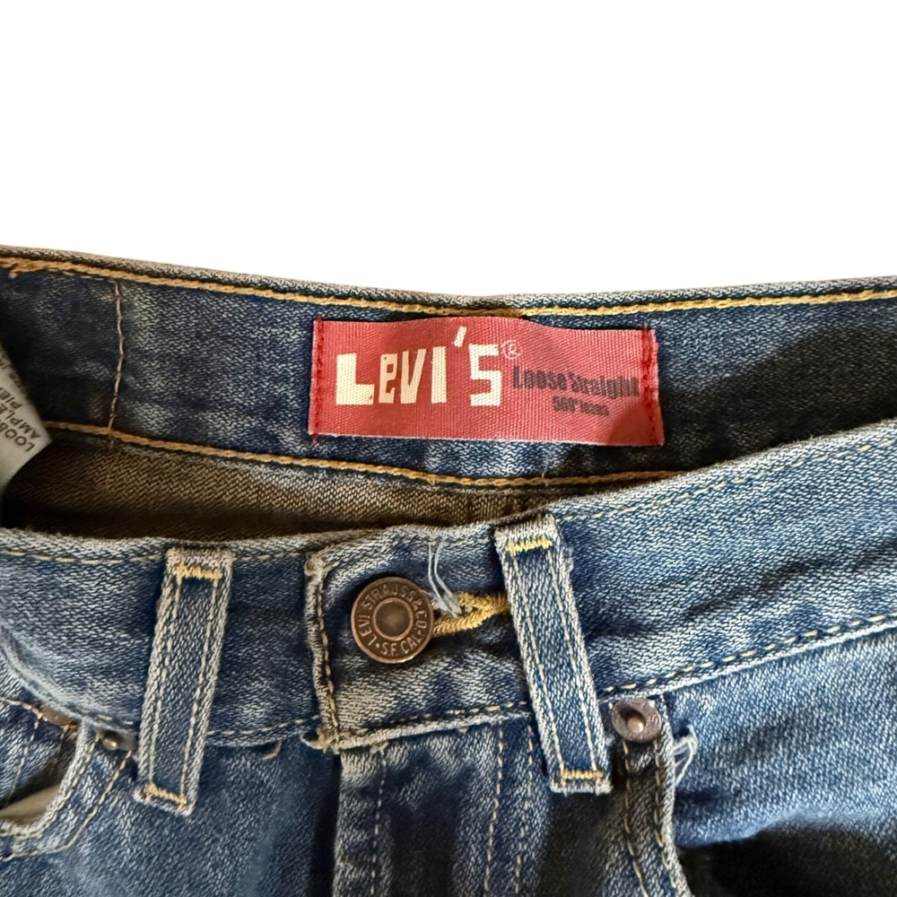 2000's Vintage Levis 569 Loose Straight Leg Jeans Capris Size 26x25
